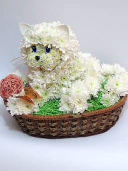 Кошка из цветов "Пушинка"