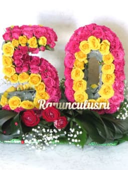 Цифры из живых цветов на день рождения