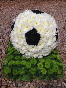 Футбольный мяч из живых цветов