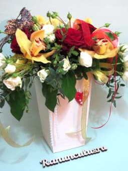 Свадебная цветочная композиция на стол гостей